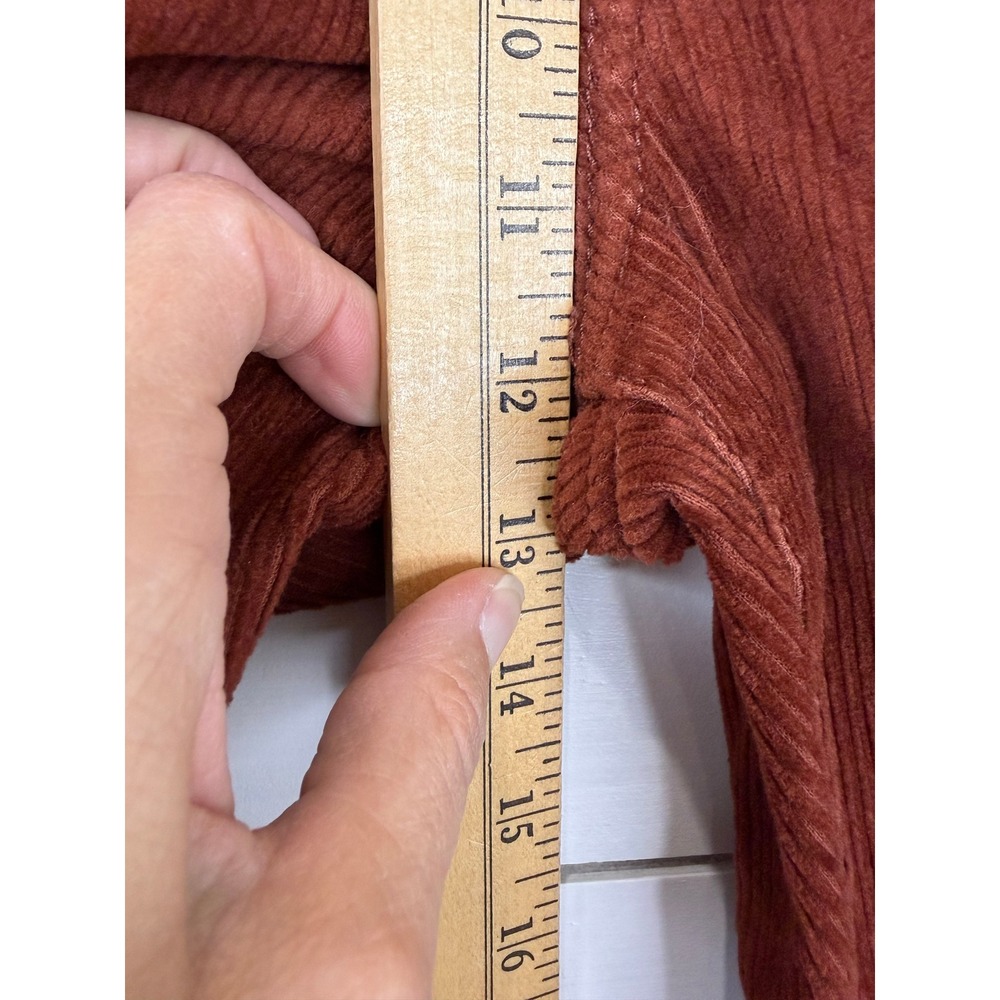 Levi's PREMIUM 70s High Flare Pants Women 25 Rust Corduroy High Waisted Boho - Picture 7 of 11
